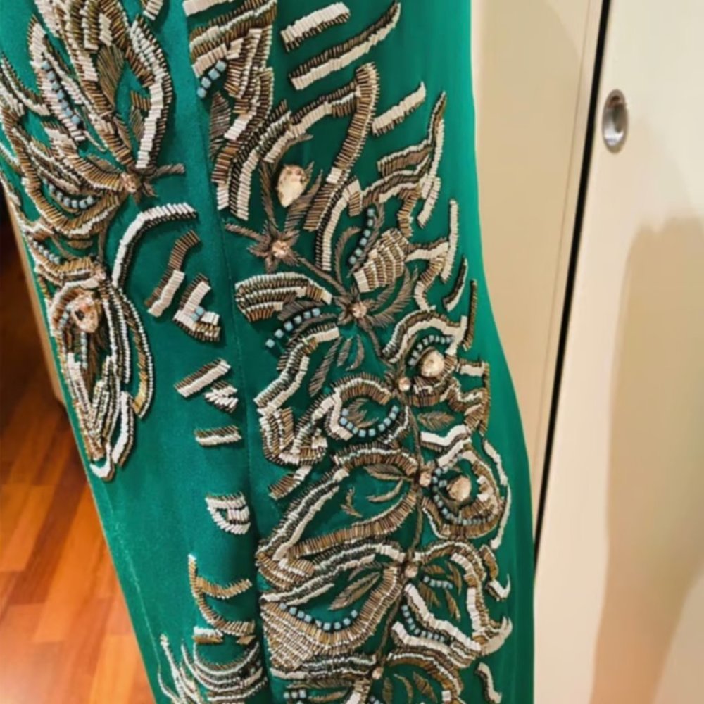 Thakoon green beaded silk dress size 6 - Picture 6 of 8